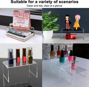 Clear Acrylic Rectangular Display Risers, 6 Pcs – Yosham