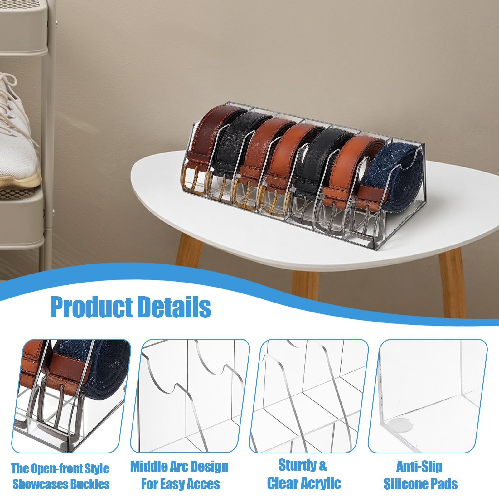 7-Compartment Acrylic Belt Organizer – view 3