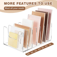 1 Pack 7 Section Clear Acrylic Desktop File Organizer Vertical File Sorter