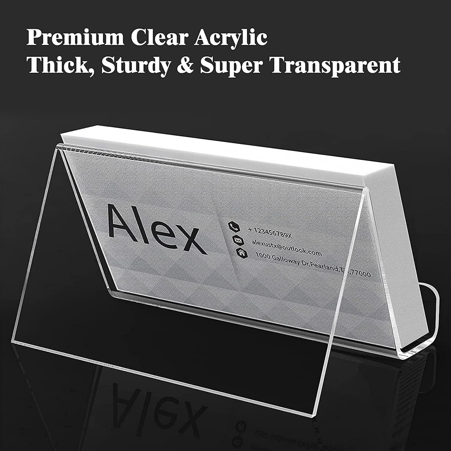 Clear Acrylic Business Card Holder for Desk, Pack of 2 – view 5