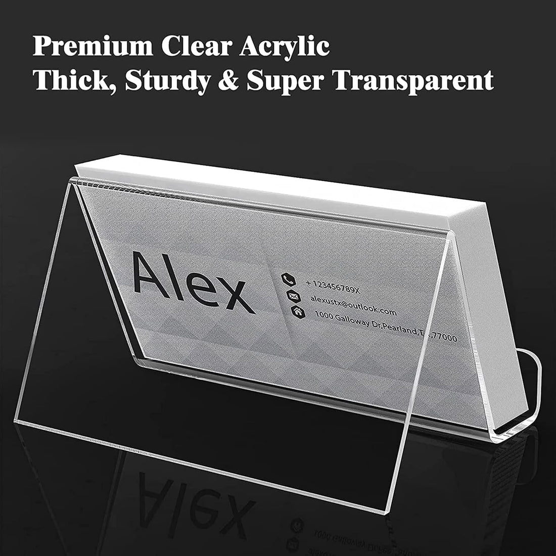 Clear Acrylic Business Card Holder for Desk, Pack of 2 – view 5