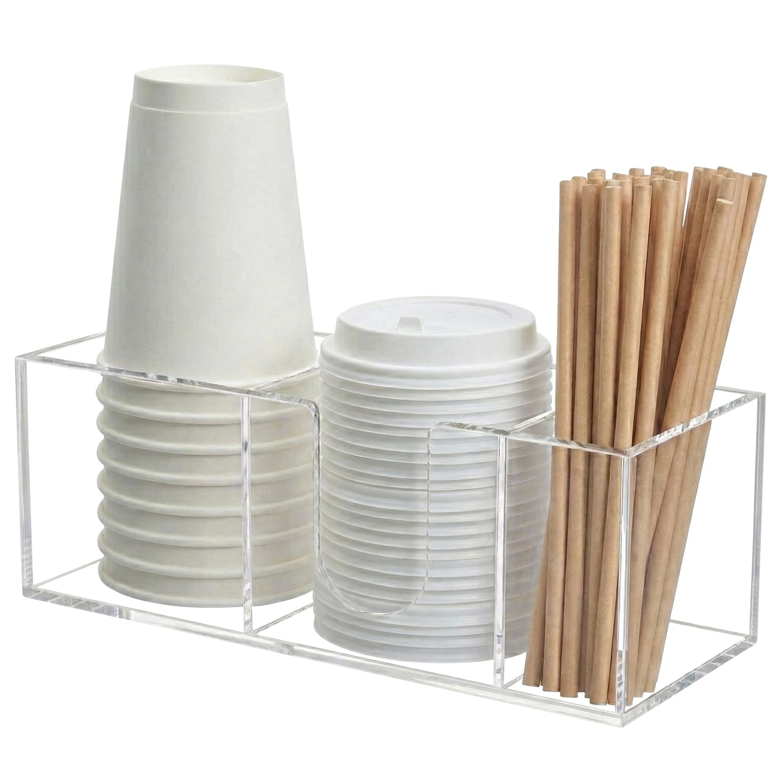 Acrylic Cup Organizer for Coffee Bar, 3-Slot – Yosham