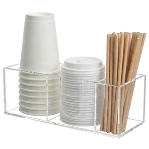 Acrylic Cup Organizer for Coffee Bar, 3-Slot – Yosham