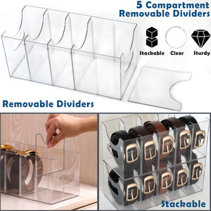 Clear Acrylic Belt Organizer, 5-Slot, 2-Pack – Yosham