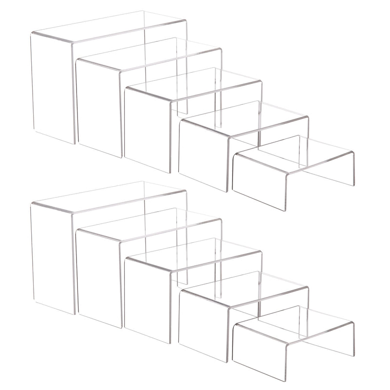 Duveesha 2 Pc Clear Acrylic Display Risers Showcase for Shoe Risers Retail Stand Cupcake & Dessert Stand
