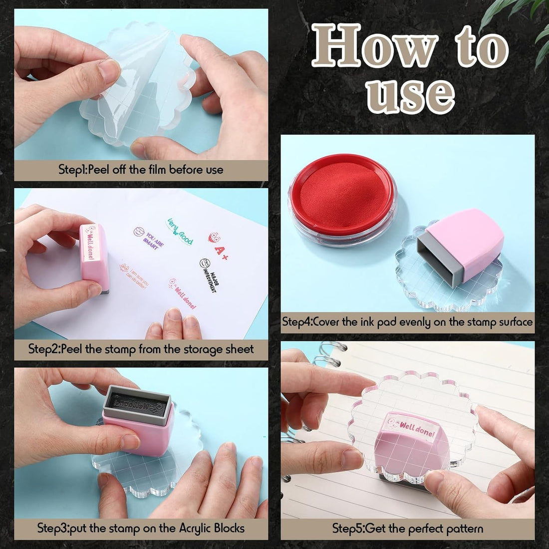 Circular Acrylic Stamp Blocks, 7-Piece Set – view 4