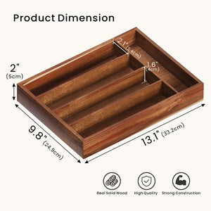 Acacia Wood Silverware Organizer, 5 Slots – Yosham