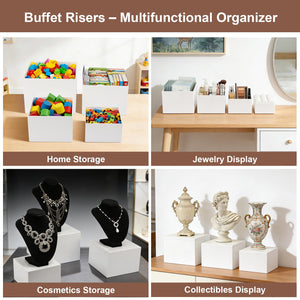White Acrylic Buffet Display Risers, 6-Pc – Yosham