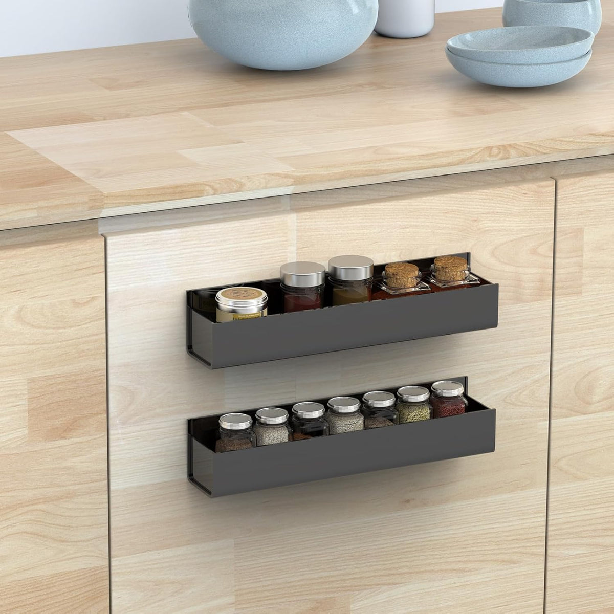Turn a door into a spice drawer