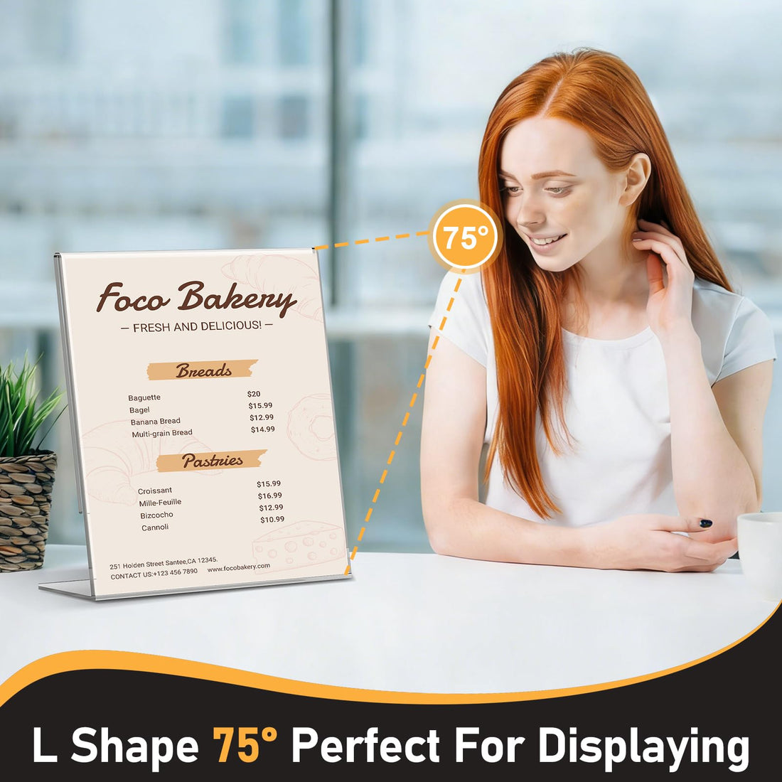 Acrylic Sign Holder, 8.5x11in, L-Shape, 13 Pk – view 3