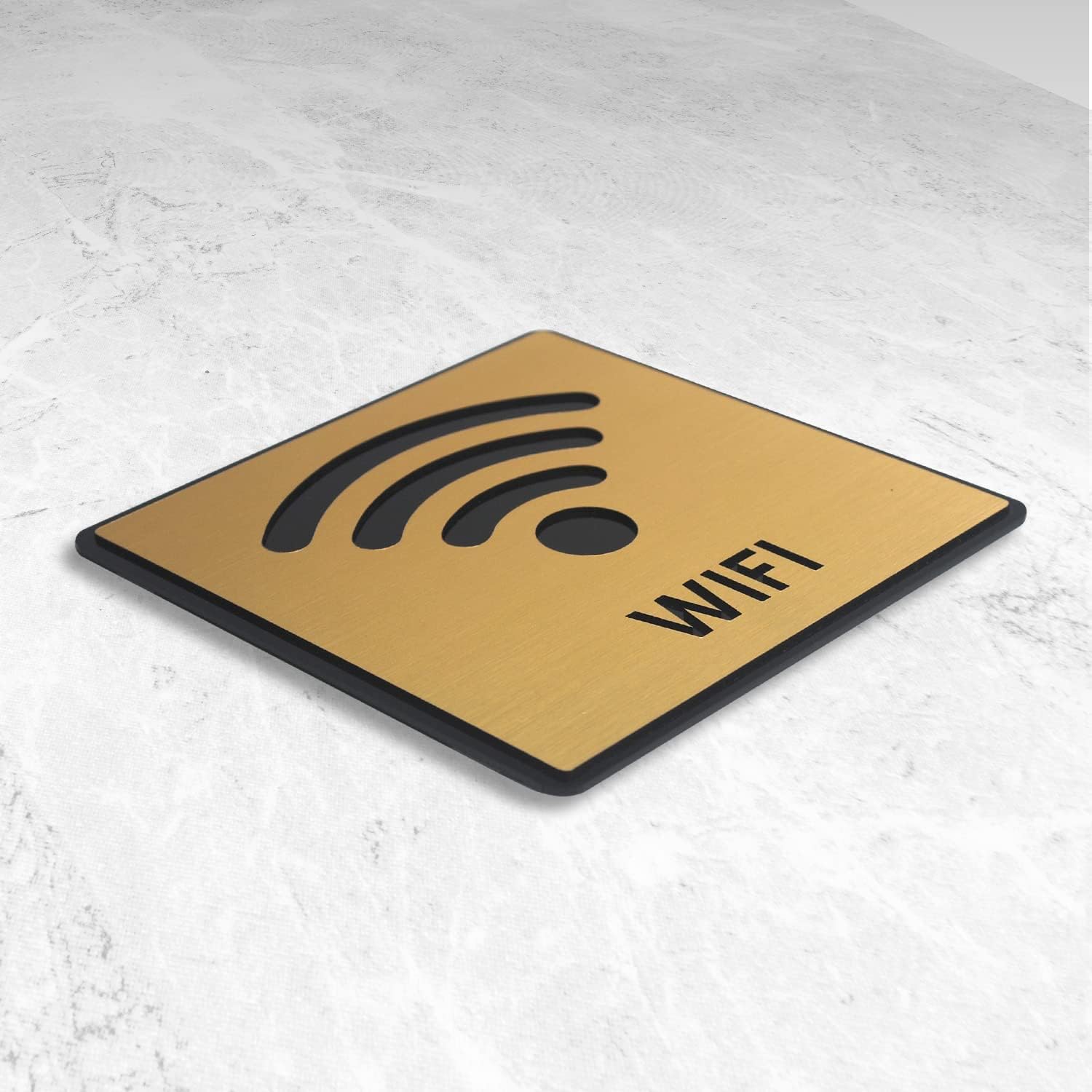 Gold Acrylic Wi-Fi Sign, Self-Adhesive – view 5