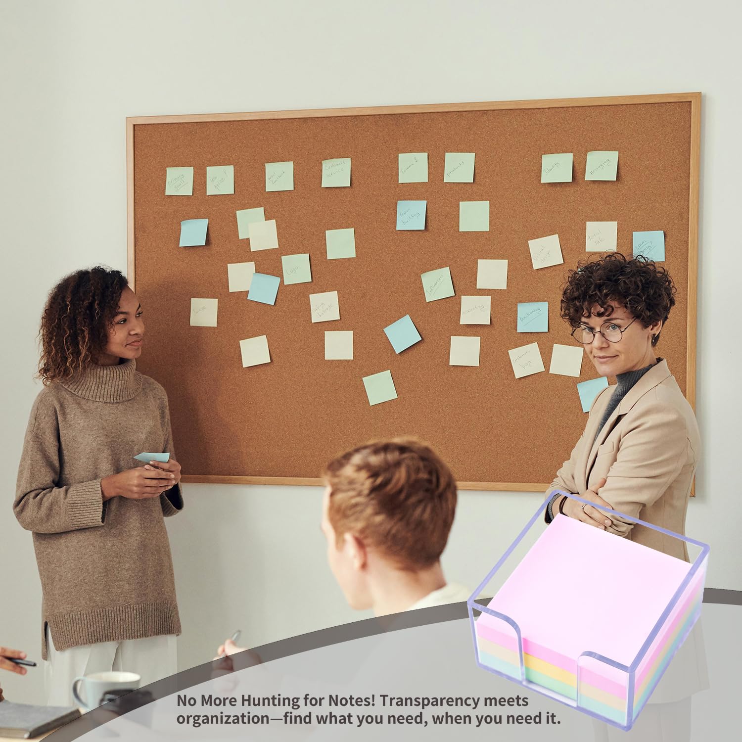 Pale Blue Tint Acrylic Sticky Note Holder for 3×3 in Notes – view 4