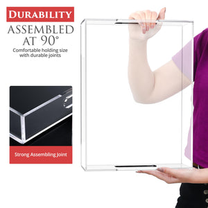 Clear Acrylic Tray for Serving 16x12x2 Inches - Acrylic Decorative Serving Trays with Cut Handles for Kitchen Dining Room Table - Durable Clear Lucite Trays Perfect for Serving Snacks & Drinks!