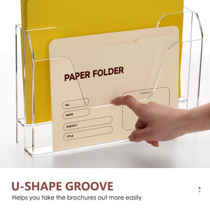 Acrylic Wall-Mount File & Mail Organizer, 2-Tier – Yosham