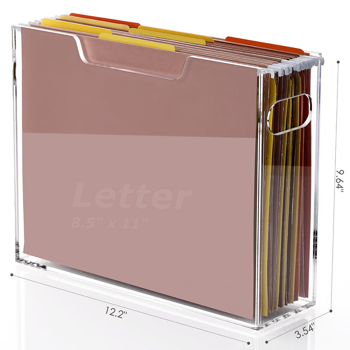 Clear Acrylic Hanging File Box with Handles, Letter Size – view 2