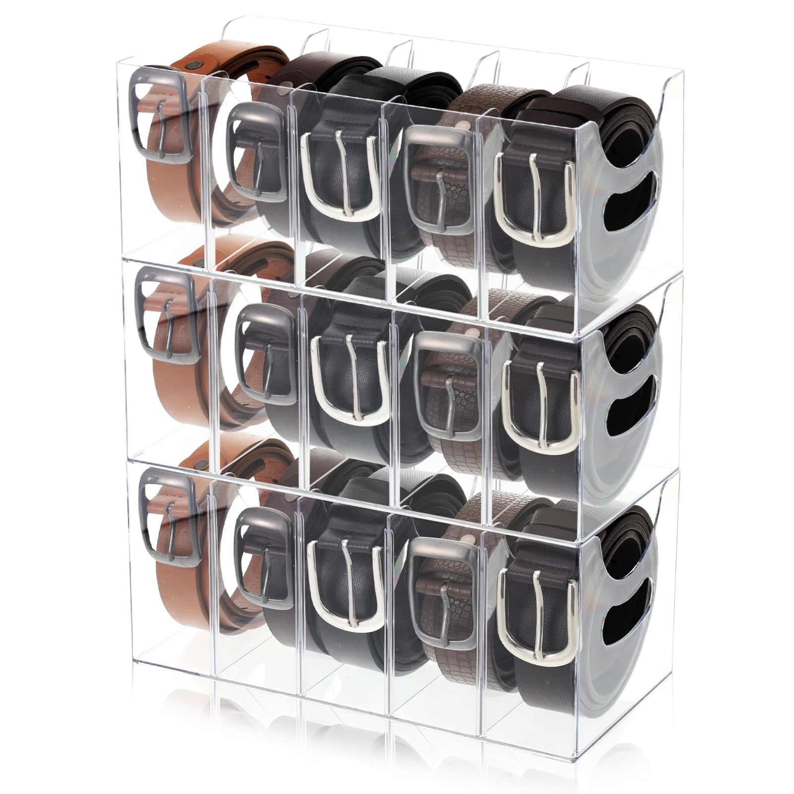 Stackable Acrylic Belt Organizer, 3-Pack – Yosham
