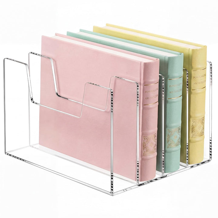 Clear Acrylic Desktop File Sorter, 4 Sections