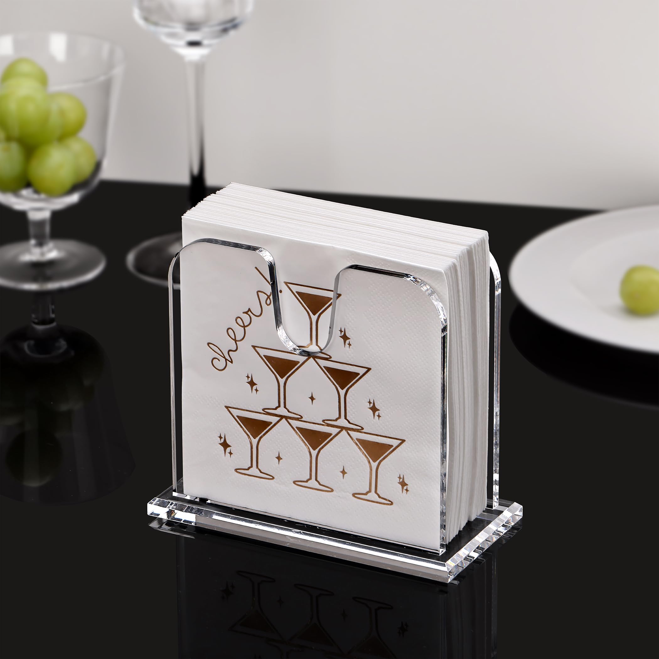 Clear Acrylic Cocktail Napkin Stand, 5.75 in – view 7