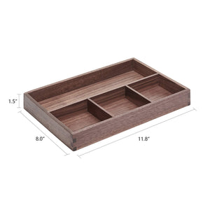 Black Walnut Wood Desk & Drawer Organizer Tray – Yosham