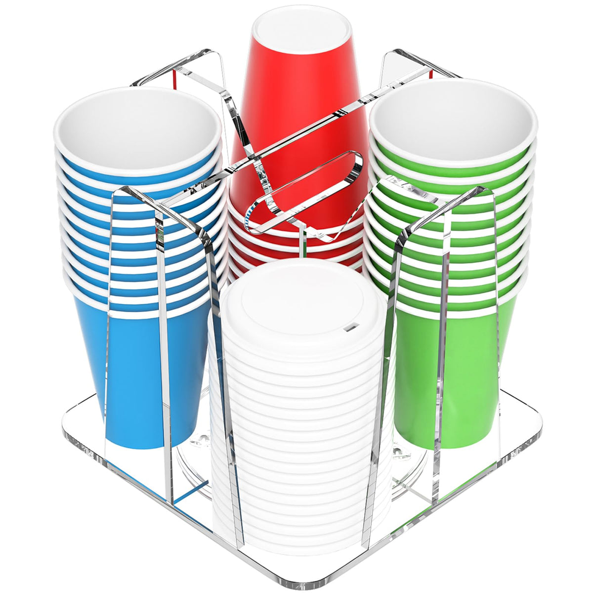 Rotating Acrylic Coffee Cup Organizer, 4-Slot – Yosham
