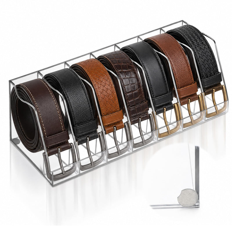 7-Compartment Acrylic Belt Organizer – Yosham