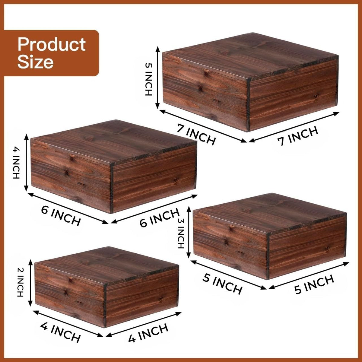 Graduated square sizes