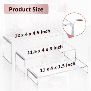 Acrylic Display Risers Set, 3 Sizes, 5mm Thick – Yosham