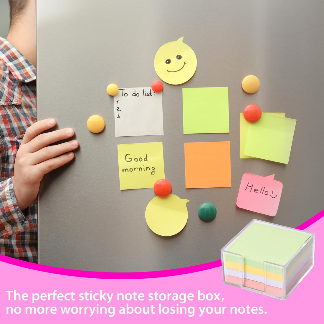 Clear Acrylic Dual-Opening Sticky Note Holder for 3×3 in Notes – view 4