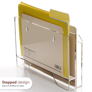 Acrylic Wall-Mount File & Mail Organizer, 2-Tier – Yosham