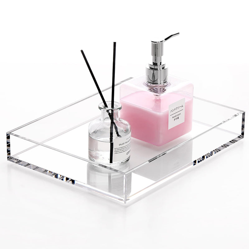 Clear Acrylic Bathroom Vanity Tray, 9.45x7.09 – Yosham