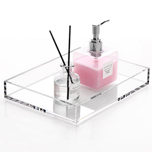 Clear Acrylic Bathroom Vanity Tray, 9.45x7.09 – Yosham