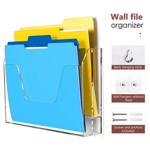 Acrylic Wall-Mount File & Mail Organizer, 2-Tier – Yosham