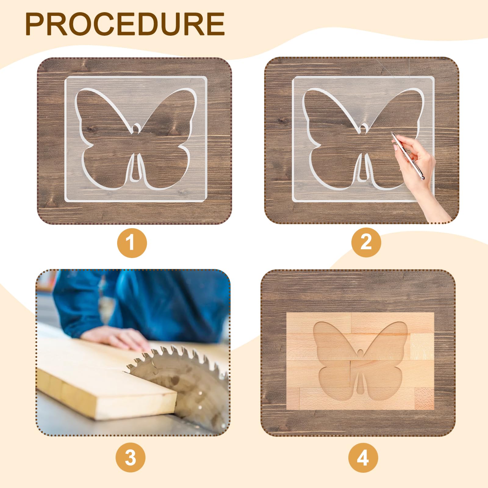 Acrylic Butterfly Router Template for Woodworking – view 3
