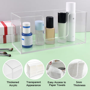Acrylic Paper Towel Dispenser, Clear Napkin Holder for Bathroom, 1 Pack