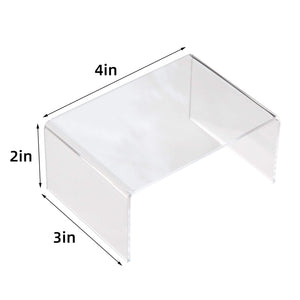 Duveesha Clear Acrylic Riser lot of 10 for Jewels, Cupcakes, Tea Sets, Clear Cupcake Stand for Small Toys and Cosmetics (10P-2 * 3 * 4)