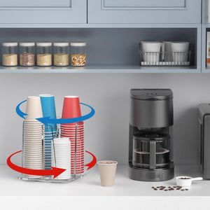 Rotating Acrylic Coffee Cup Organizer, 4-Slot – Yosham
