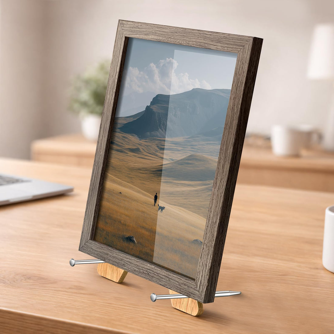 Wooden Frame Display Stand with Steel Pegs – view 5
