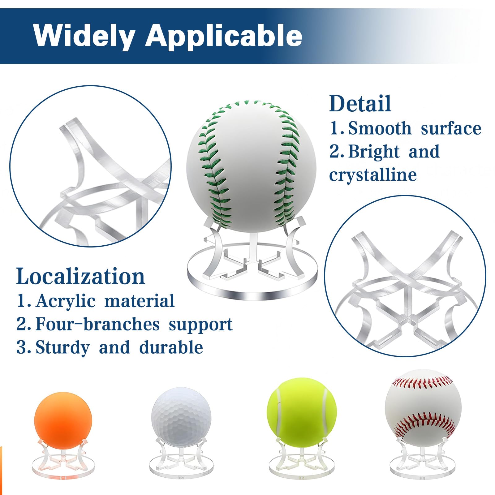 Acrylic Baseball Display Stand, Set of 3 – view 3