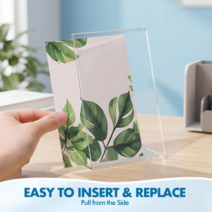 Slant Acrylic Sign Holder, 4x6 In, 4 Pack – Yosham
