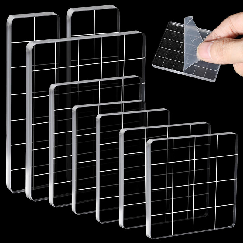 Acrylic Stamp Blocks with Grid Lines, 8-Pc Set – Yosham
