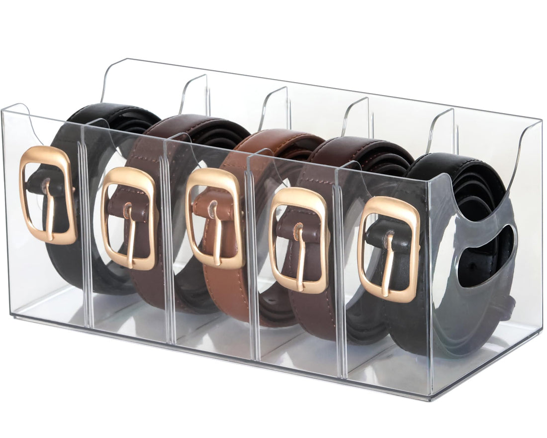 Clear Acrylic Belt Organizer, 5-Slot, 2-Pack — Belt Organizer 1 – view 2