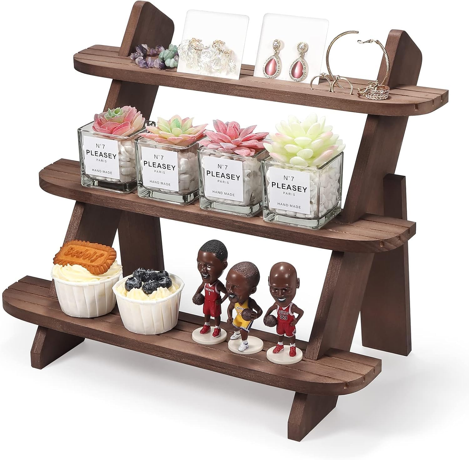 Walnut Wood 3-Tier Perfume & Display Riser – view 2