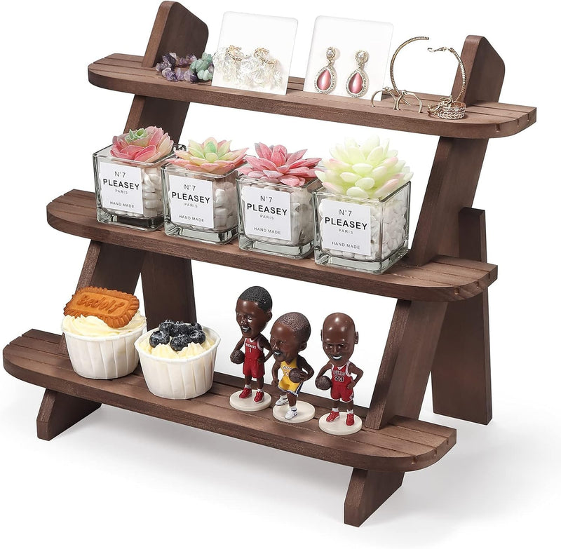 3-Tier Wood Perfume Organizer, Walnut Finish – Yosham