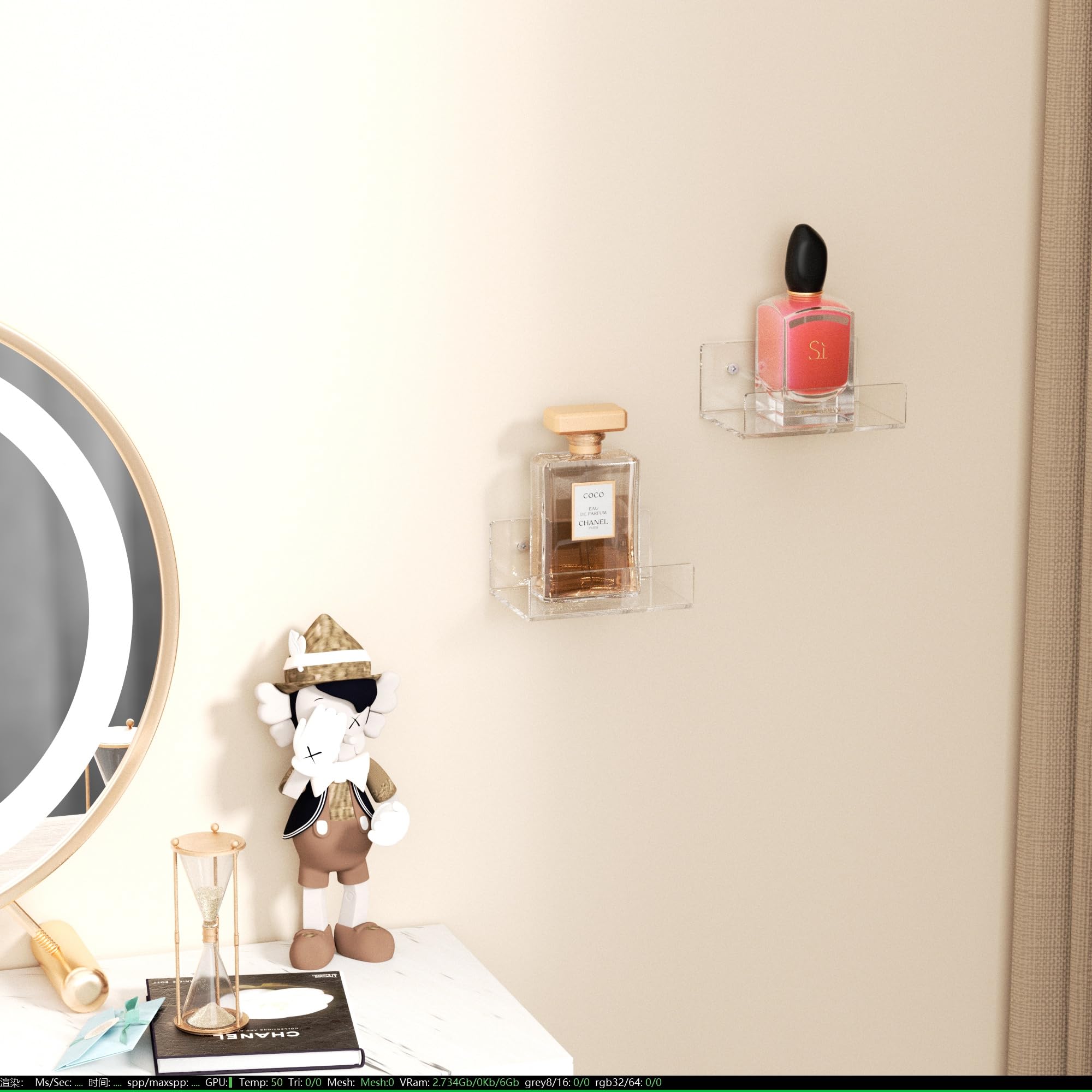 Mini L-Shape Acrylic Wall Shelves, Pack of 2 — 5 inch Clear – view 5