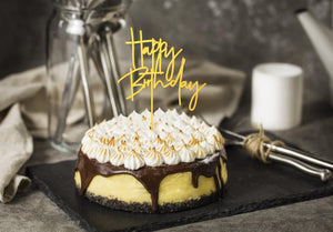 Gold Acrylic Happy Birthday Cake Topper Sign – Yosham