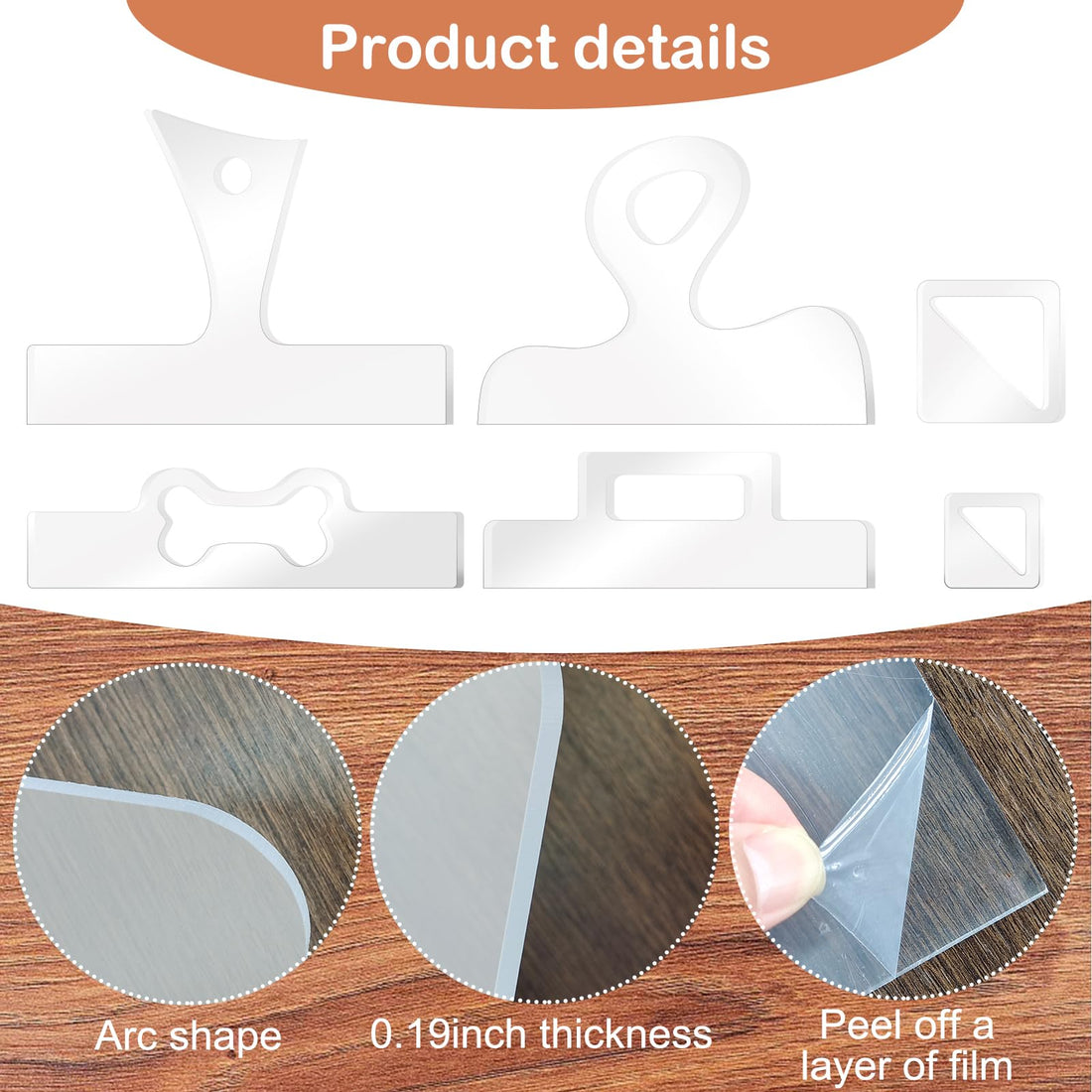 Acrylic Charcuterie Handle Templates, 6-Pc Style 2 – view 3