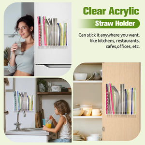 Acrylic Straw Holder for Cupboard Door – Yosham