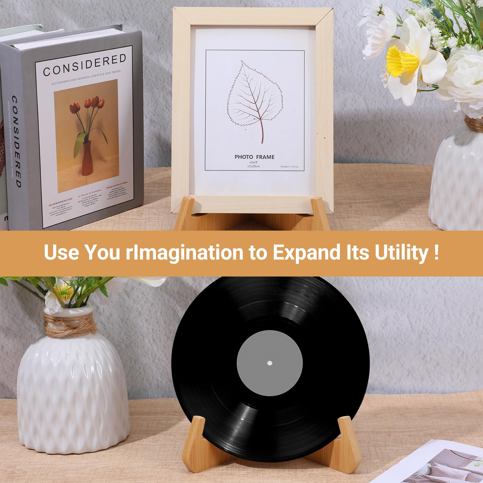 Bamboo Folding Plate & Picture Stand, 7in – view 6