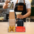 Clear Acrylic L-Shape Coffee Station Organizer for Cups, Lids & Pods