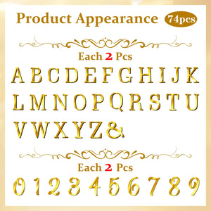 Gold Acrylic Alphabet Cake Toppers, 74-Pc – Yosham